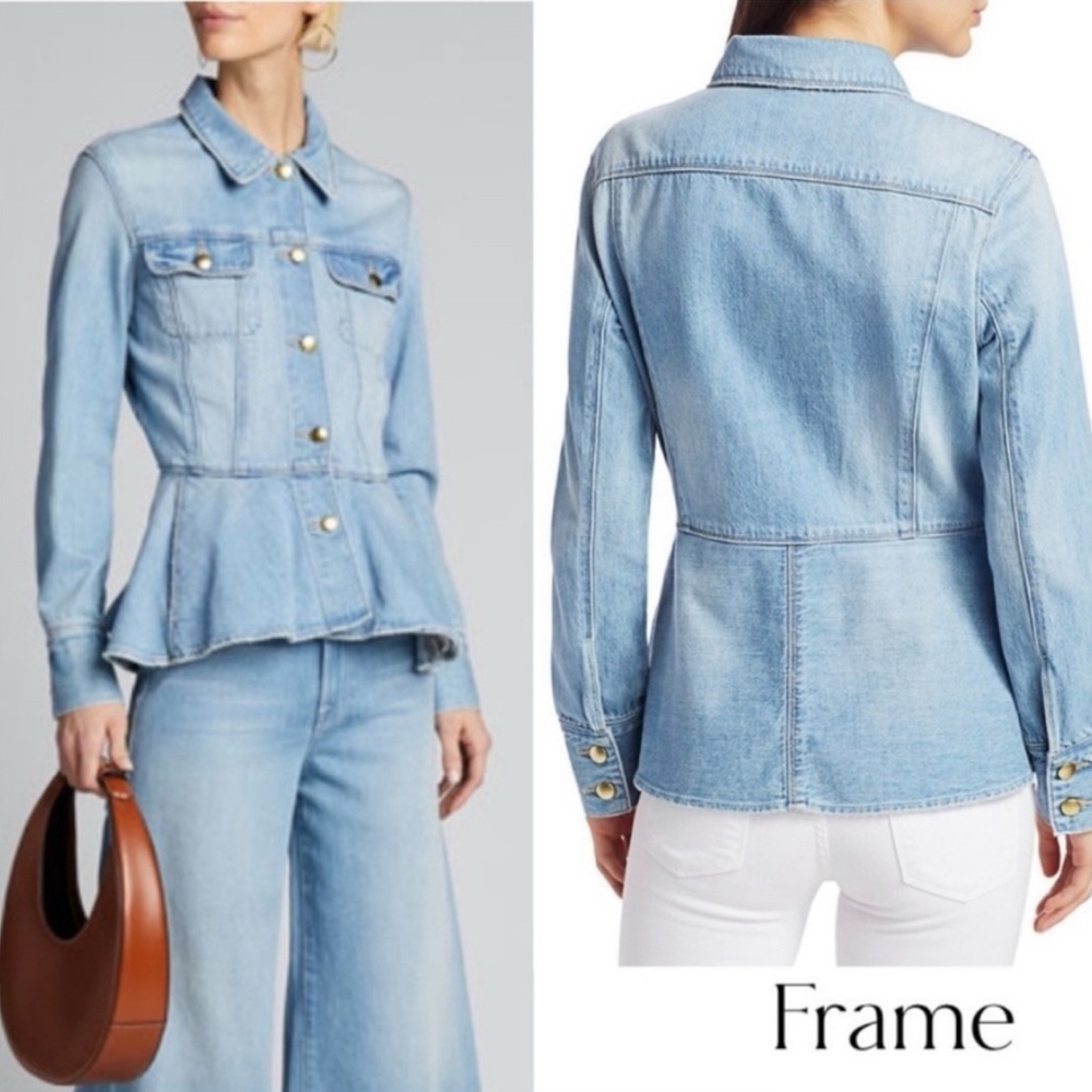 Frame Denim Dana Point Flounce Women’s Peplum Jean Jacket